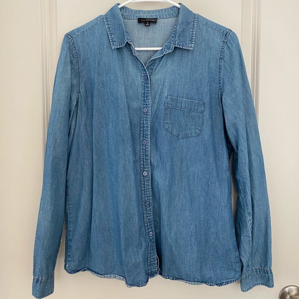 The Limited jean button down blouse